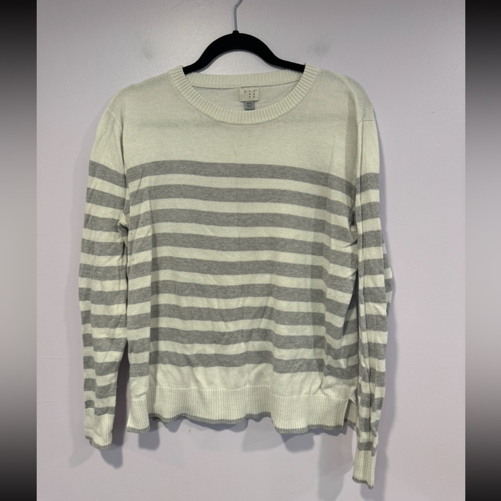 Grey and white strip A New Day sweater‎